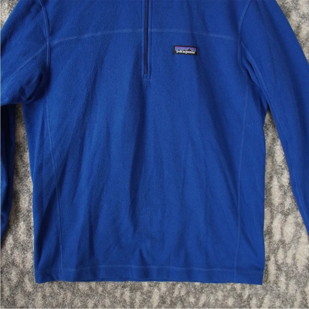 Patagonia Micro D Fleece 1/4 Zip Pullover Sweater Men Medium Blue Outdoor Hiking